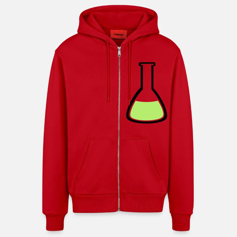 Éprouvette - Veste à capuche bio décontractée fabriquée en UE - rouge