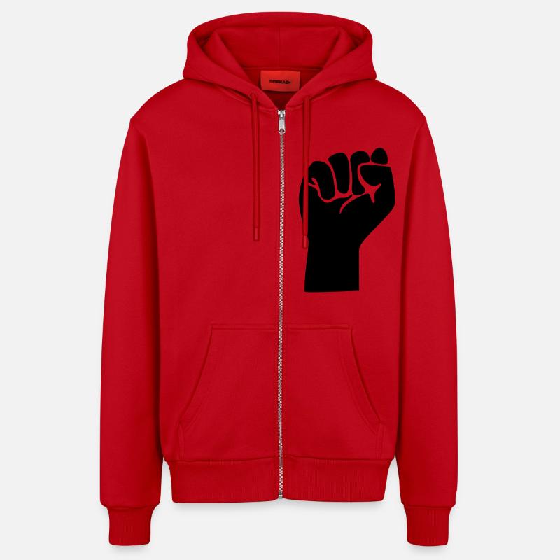 Faust / Revolution - Organic Relaxed Kapuzenjacke Made in EU - Rot