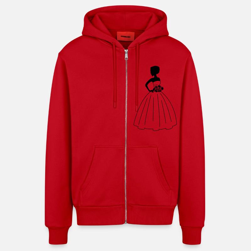 braut - Veste à capuche bio décontractée fabriquée en UE - rouge
