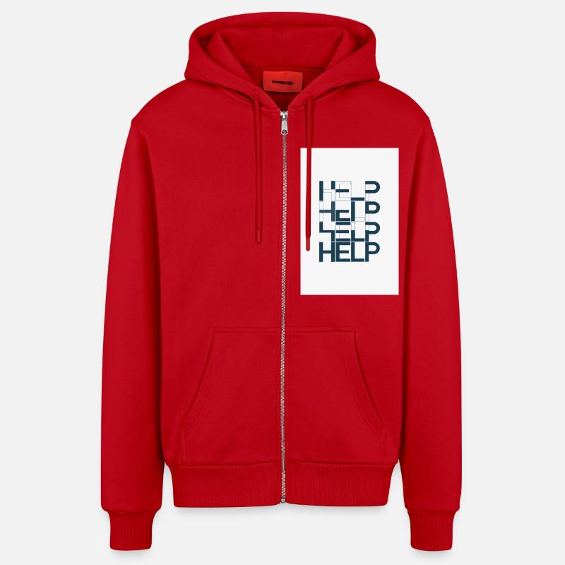 Aide - Veste à capuche bio décontractée fabriquée en UE - rouge