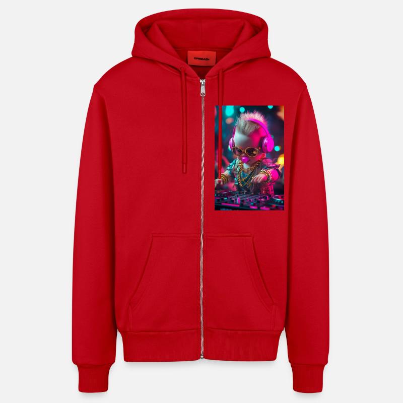 DJ Baby Droppin' Beats - Veste à capuche bio décontractée fabriquée en UE - rouge