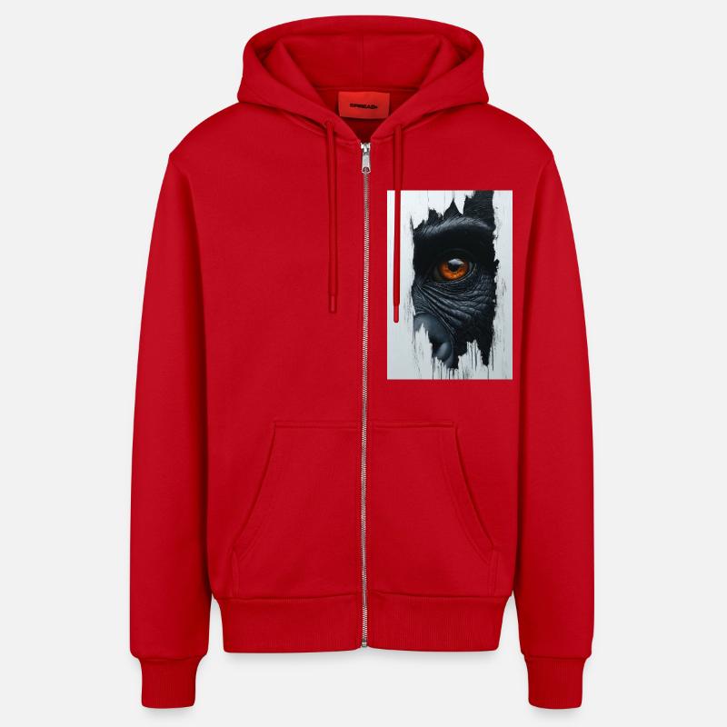 Durchdringender Urblick - Organic Relaxed Kapuzenjacke Made in EU - Rot