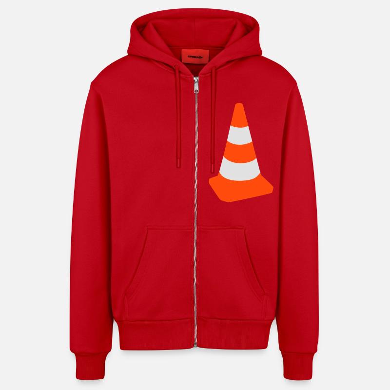 Pylône - Trafic - chantier - Veste à capuche bio décontractée fabriquée en UE - rouge