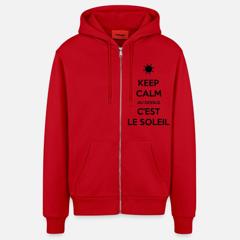 keep soleil - Veste à capuche bio décontractée fabriquée en UE - rouge