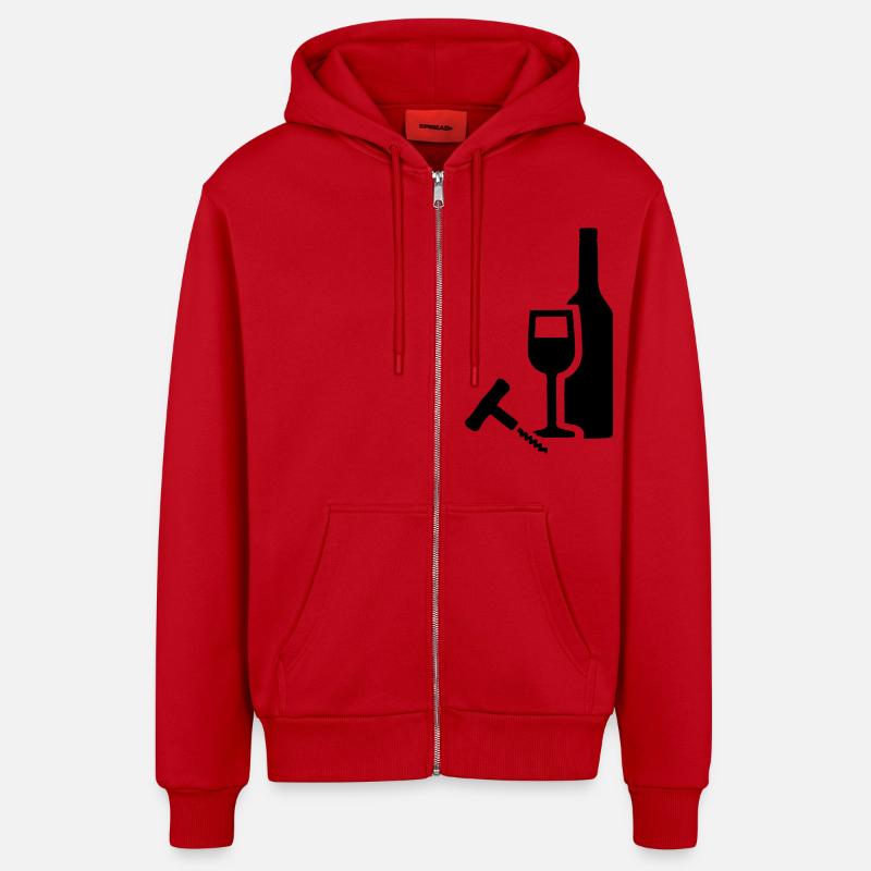 Wein - Organic Relaxed Kapuzenjacke Made in EU - Rot