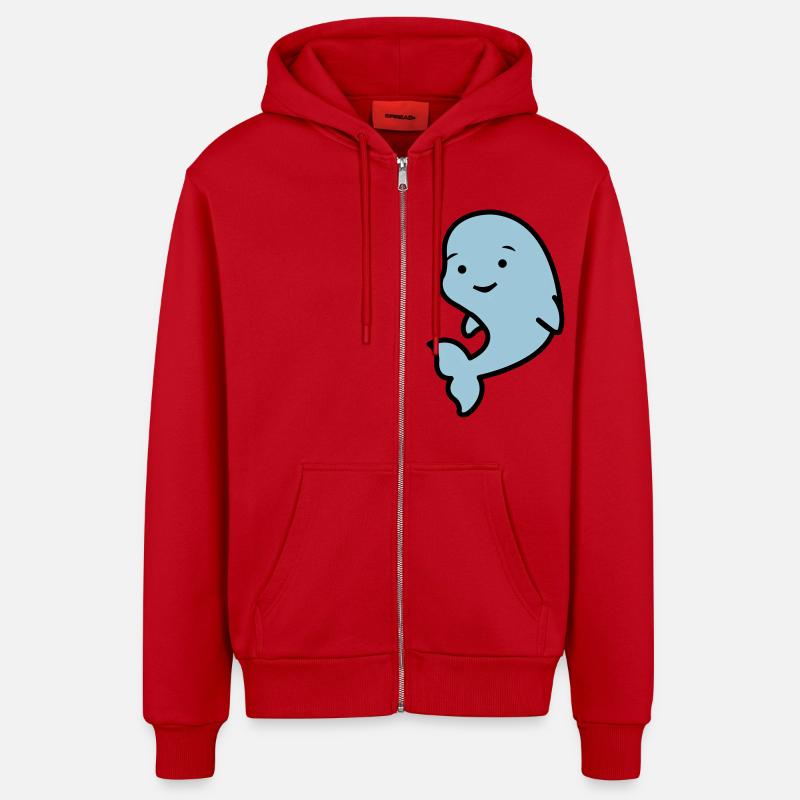 suesser_delfin_02 - Veste à capuche bio décontractée fabriquée en UE - rouge