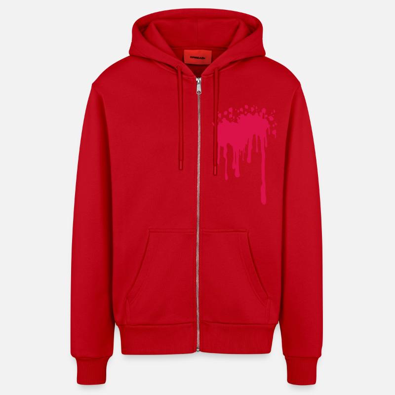 Blutfleck5 - Organic Relaxed Kapuzenjacke Made in EU - Rot