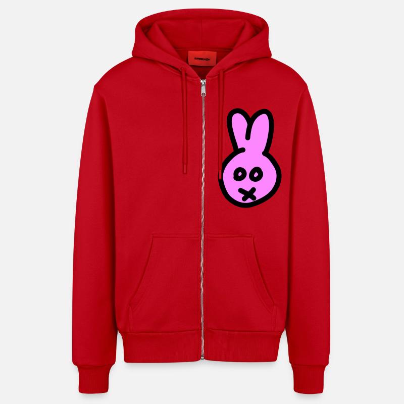 Bunny 2c - Organic Relaxed Kapuzenjacke Made in EU - Rot