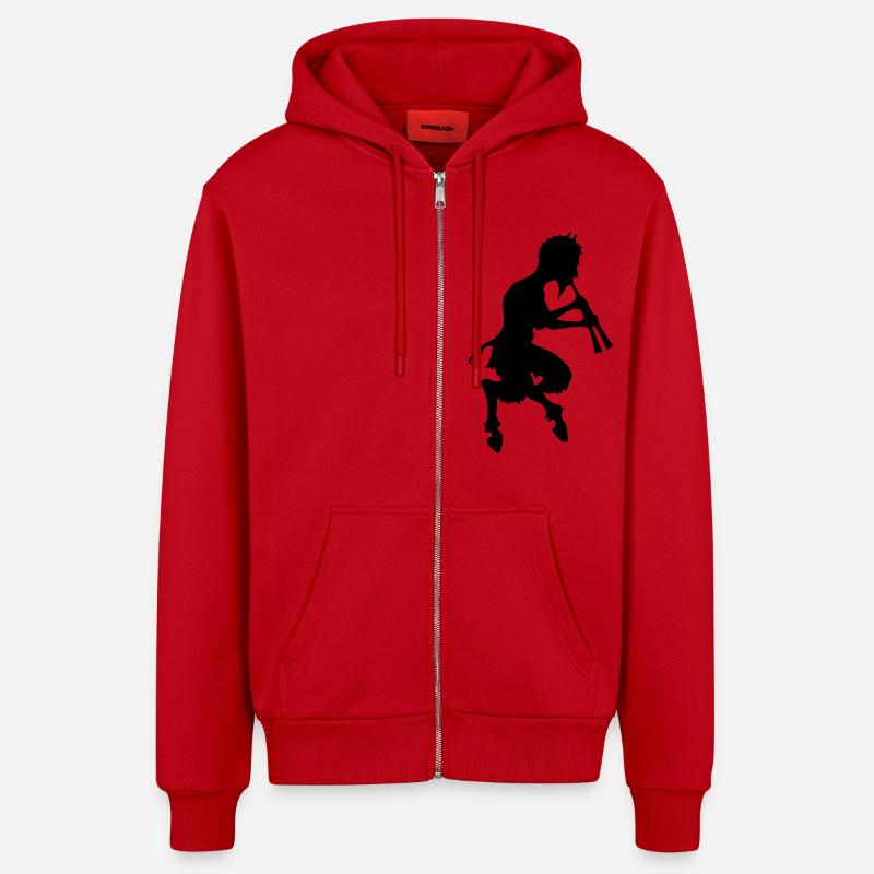 pan faune devil devil - Veste à capuche bio décontractée fabriquée en UE - rouge