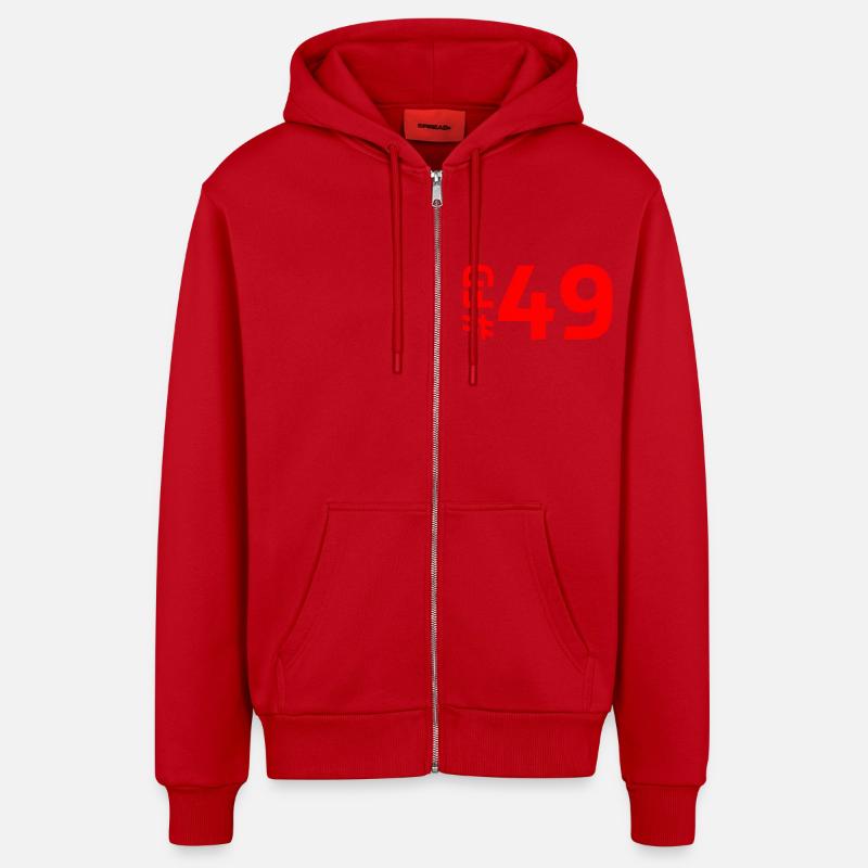 FD49 - Veste à capuche bio décontractée fabriquée en UE - rouge