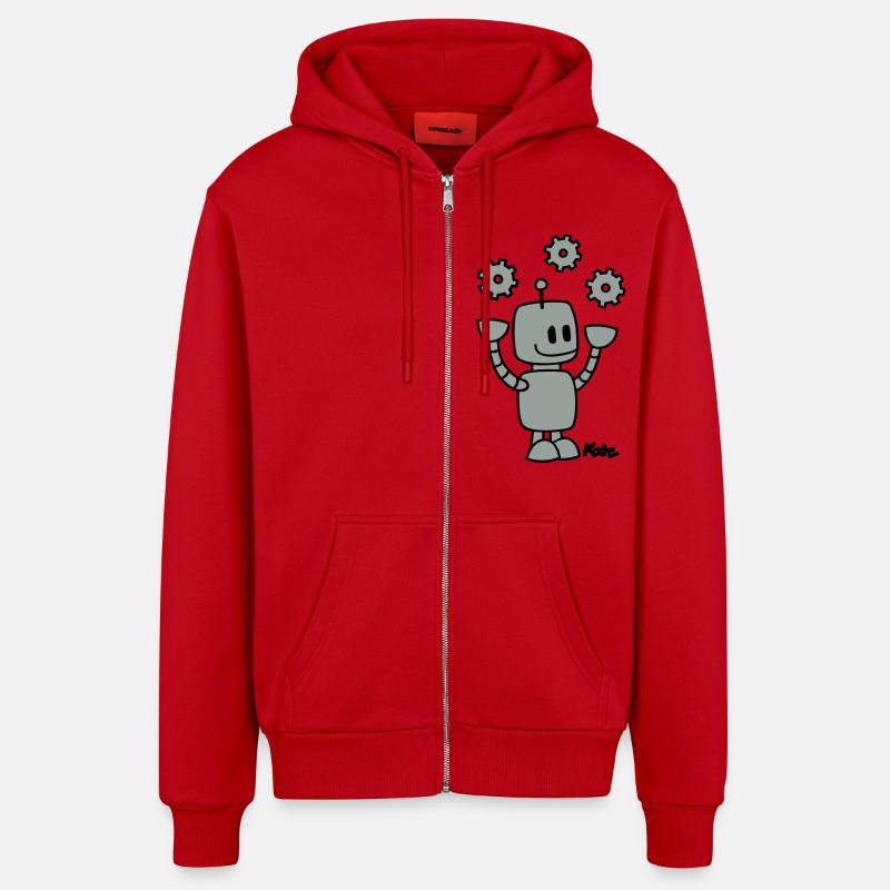 Roboter (2c) - Veste à capuche bio décontractée fabriquée en UE - rouge