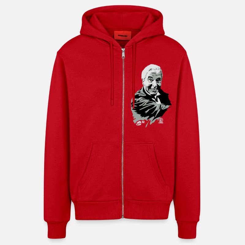 Dinner for one - Organic Relaxed Hooded Jacket Made in EU - red