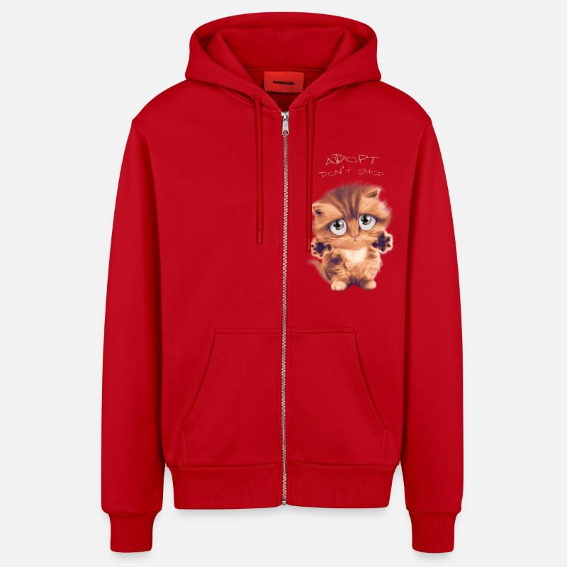 Adopt - Veste à capuche bio décontractée fabriquée en UE - rouge