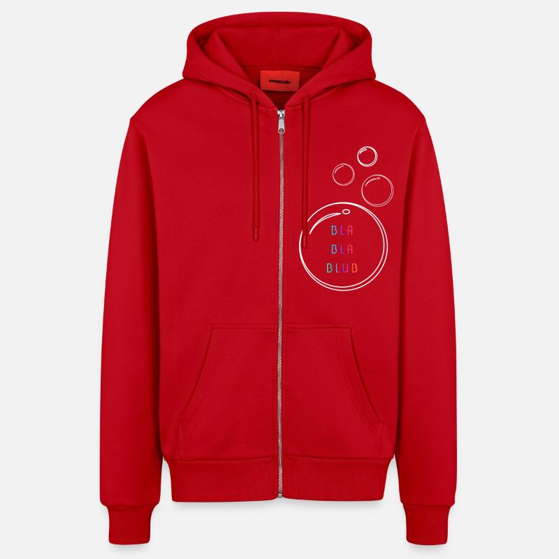 Bla bla blub - Veste à capuche bio décontractée fabriquée en UE - rouge