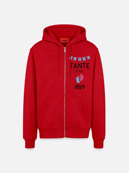Tante Loading... 2024 - Organic Relaxed Kapuzenjacke Made in EU - Rot