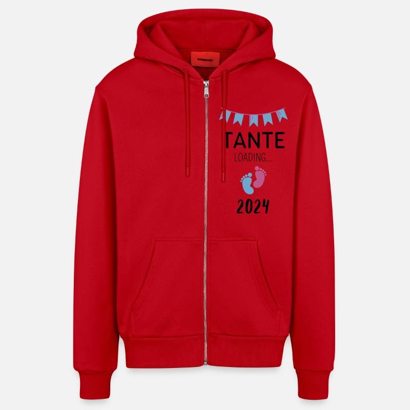 Tante Loading... 2024 - Organic Relaxed Kapuzenjacke Made in EU - Rot