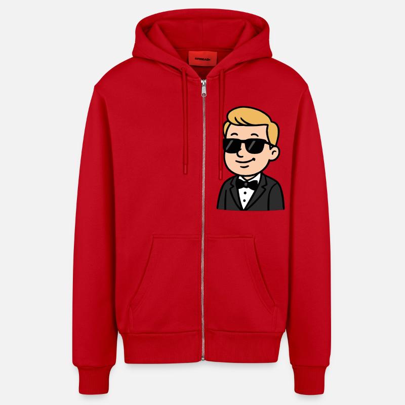 braeutigam sonnenbrille comic - Organic Relaxed Kapuzenjacke Made in EU - Rot
