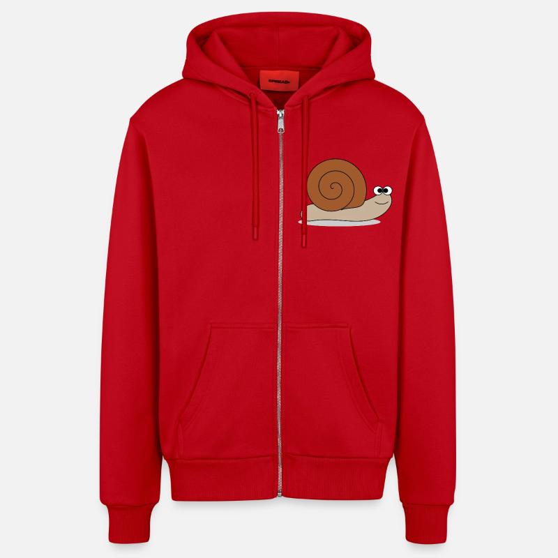 Brown snail - Organic Relaxed Kapuzenjacke Made in EU - Rot