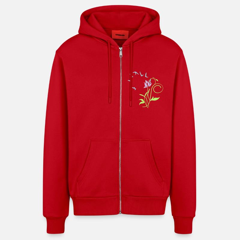 Orchidee / orchid (2c) - Veste à capuche bio décontractée fabriquée en UE - rouge