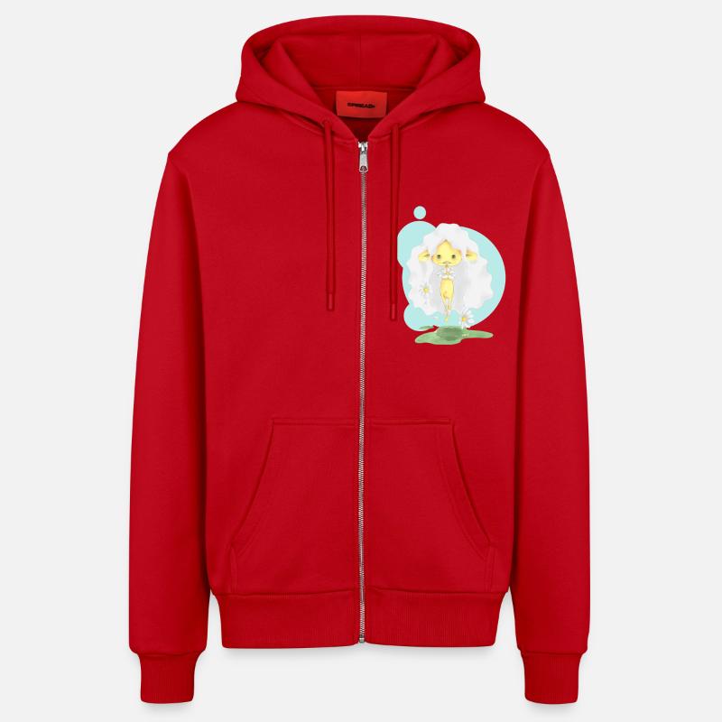 Gänseblümchen - Organic Relaxed Kapuzenjacke Made in EU - Rot