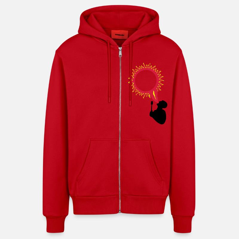 Feuerspucker - Organic Relaxed Kapuzenjacke Made in EU - Rot