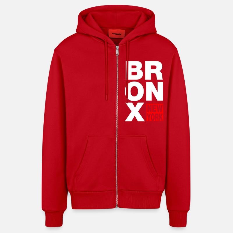 bronx new york - Organic Relaxed Kapuzenjacke Made in EU - Rot