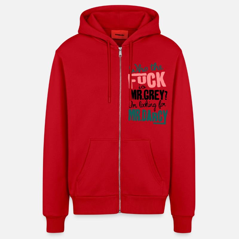 whothefk - Organic Relaxed Kapuzenjacke Made in EU - Rot