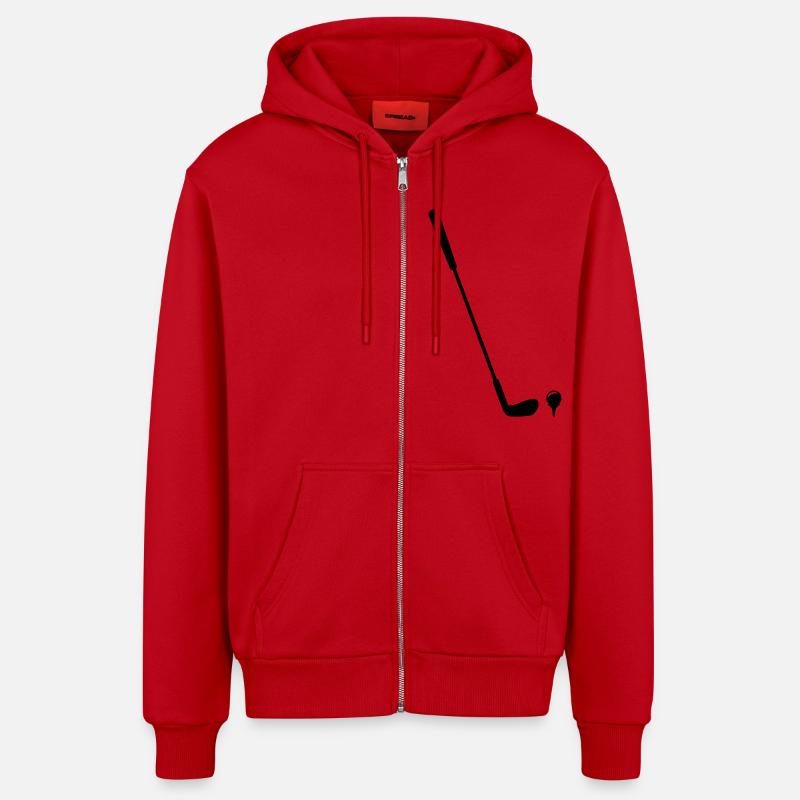 Golf - Veste à capuche bio décontractée fabriquée en UE - rouge