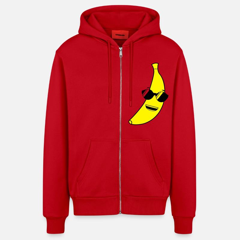banane_cool_2 - Organic Relaxed Kapuzenjacke Made in EU - Rot