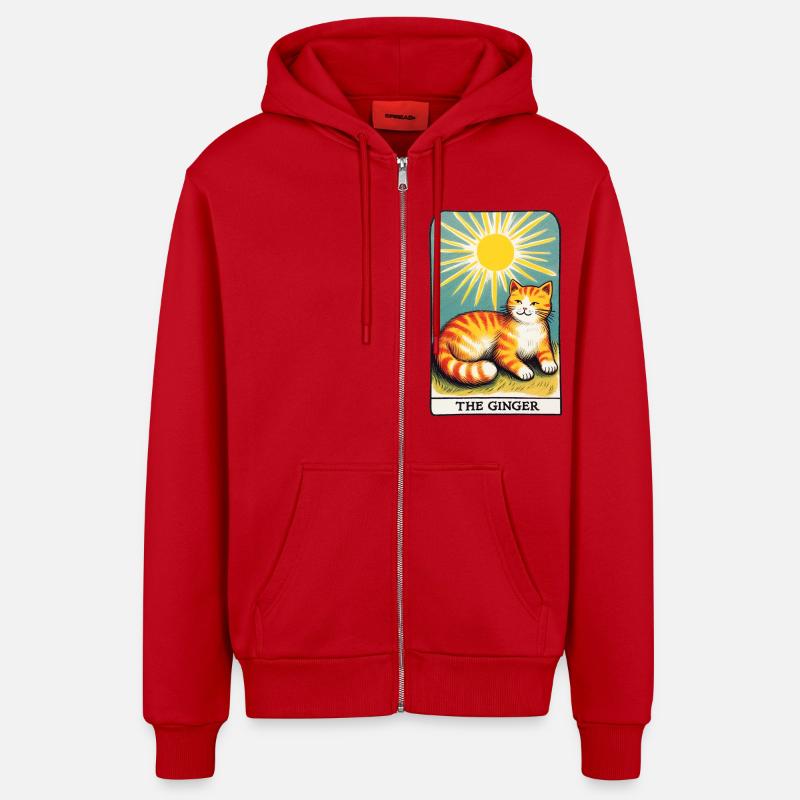 Le Gingembre - Veste à capuche bio décontractée fabriquée en UE - rouge