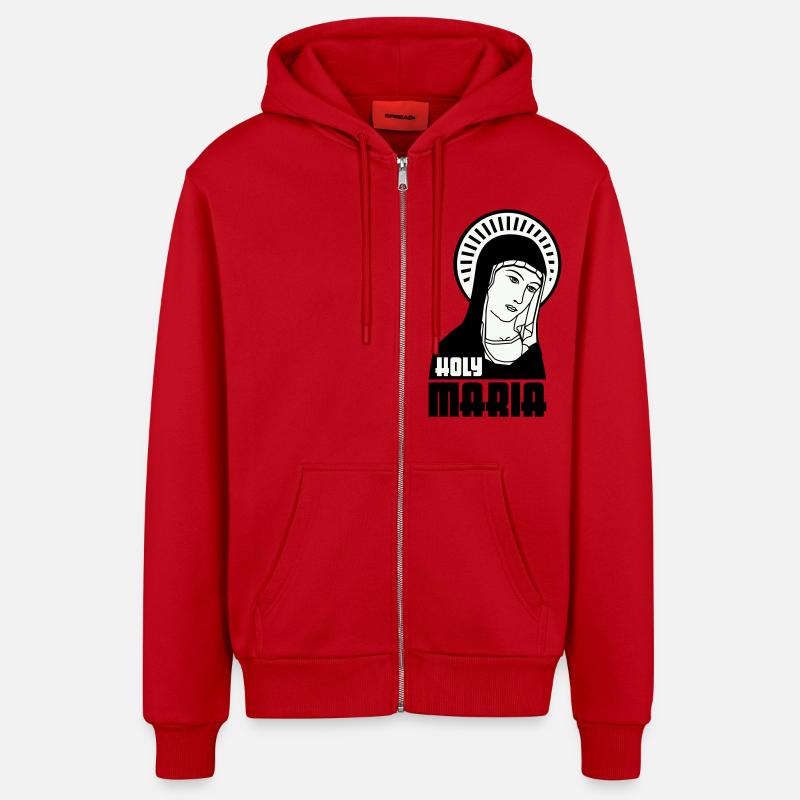 Sainte Marie - Veste à capuche bio décontractée fabriquée en UE - rouge