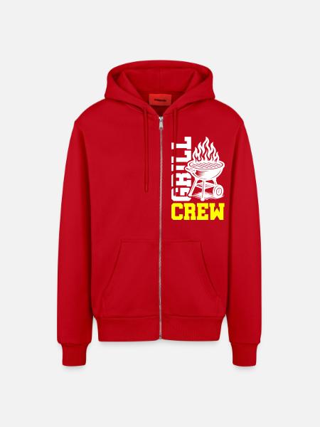 Grill Crew - Organic Relaxed Hooded Jacket Made in EU - red