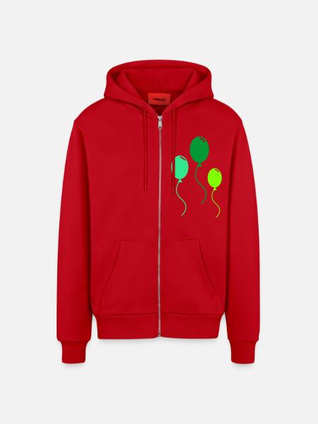 ballons - Veste à capuche bio décontractée fabriquée en UE - rouge