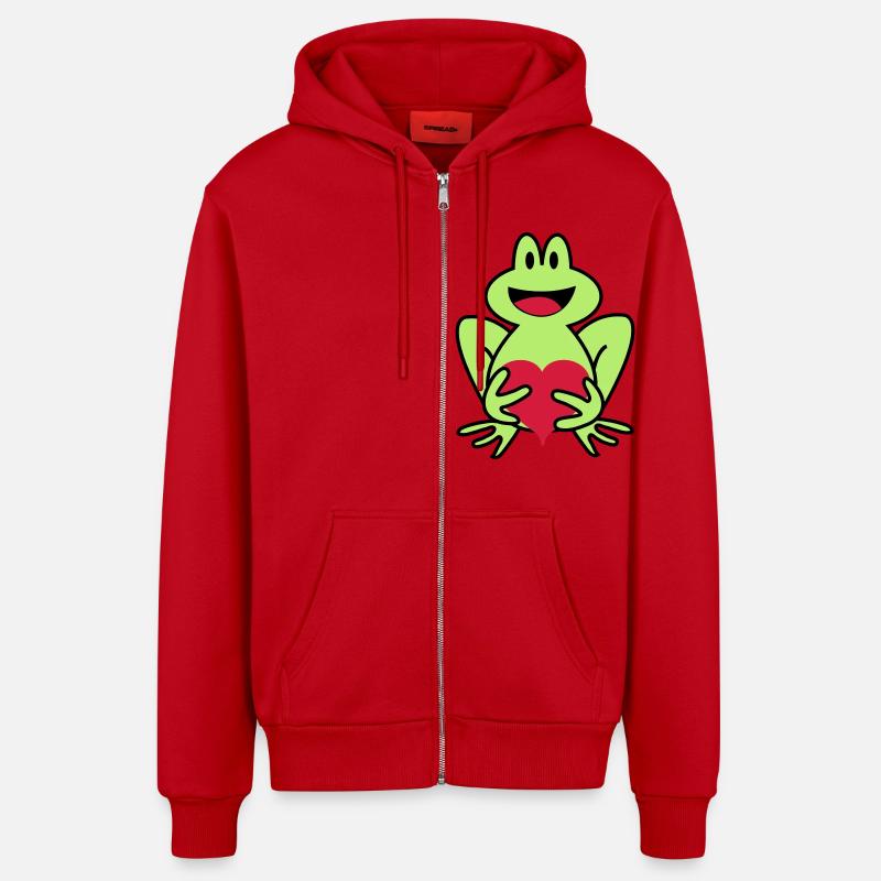 frog - Veste à capuche bio décontractée fabriquée en UE - rouge