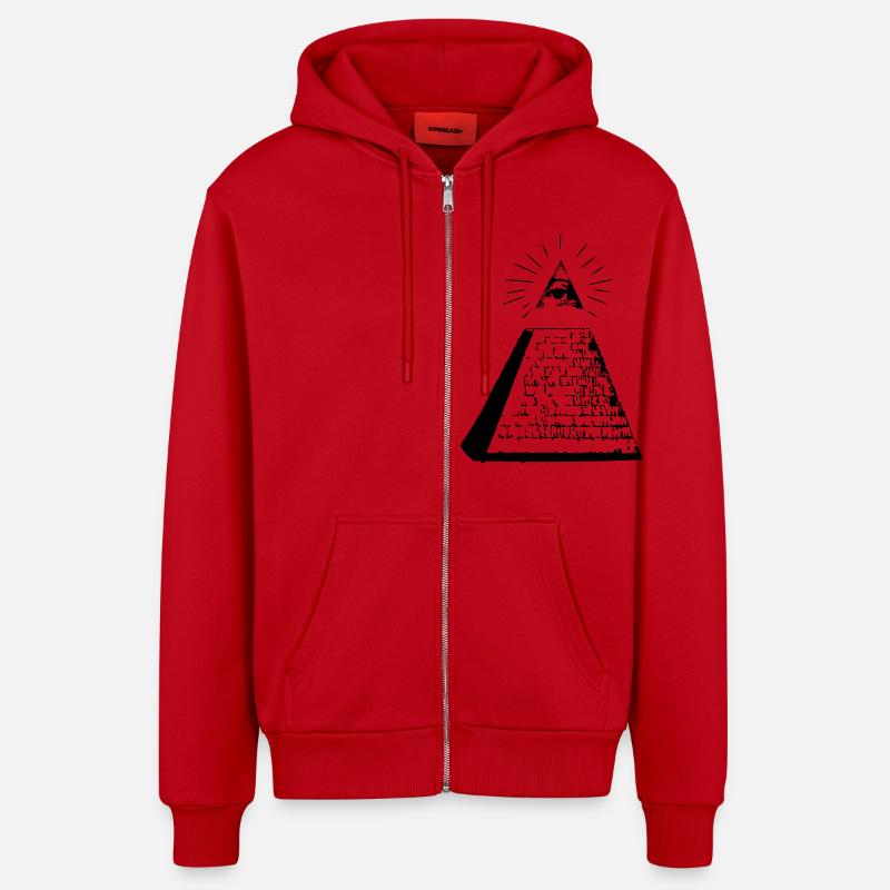 Pyramide - Veste à capuche bio décontractée fabriquée en UE - rouge