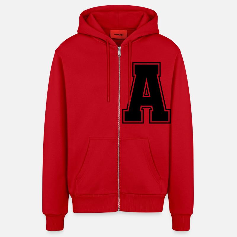 a_symbol - Veste à capuche bio décontractée fabriquée en UE - rouge