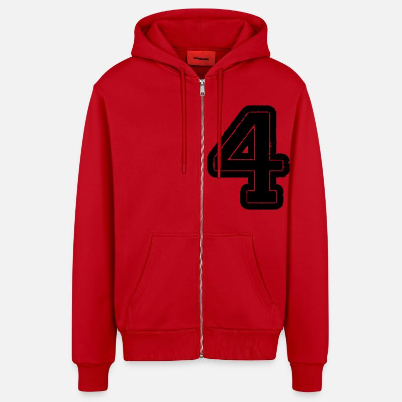 4 - Veste à capuche bio décontractée fabriquée en UE - rouge