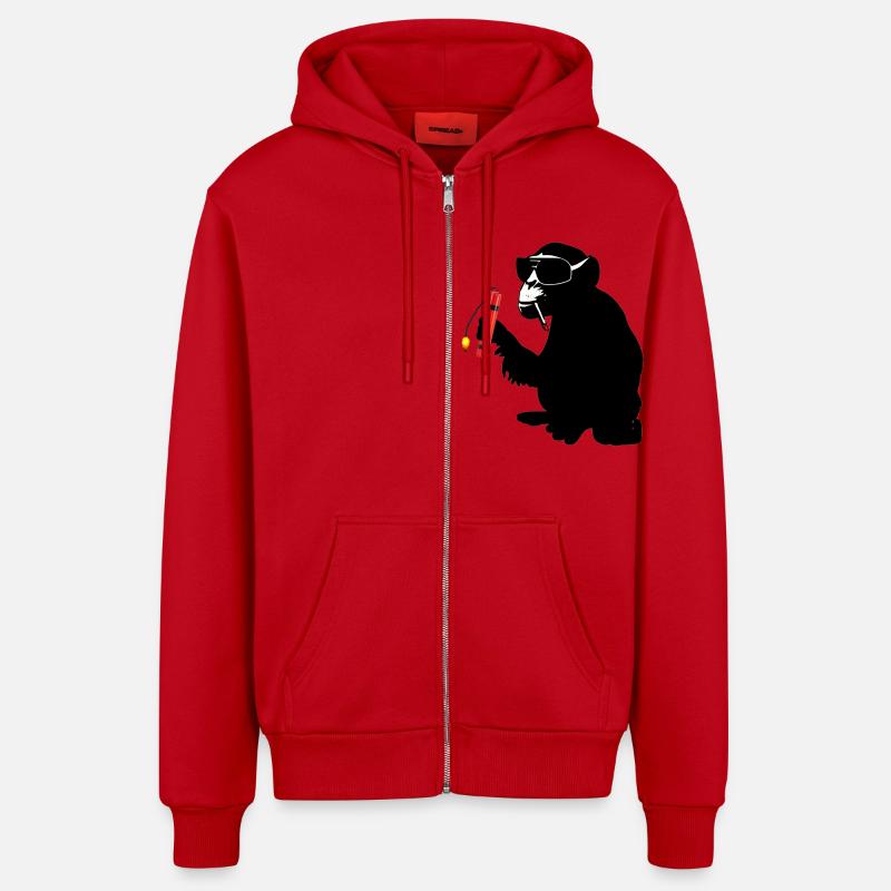 explosiv monkey - Organic Relaxed Kapuzenjacke Made in EU - Rot