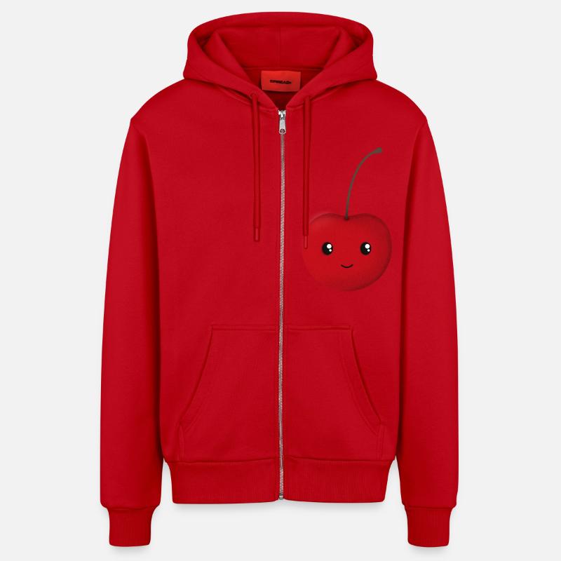 Kirsche - Organic Relaxed Kapuzenjacke Made in EU - Rot