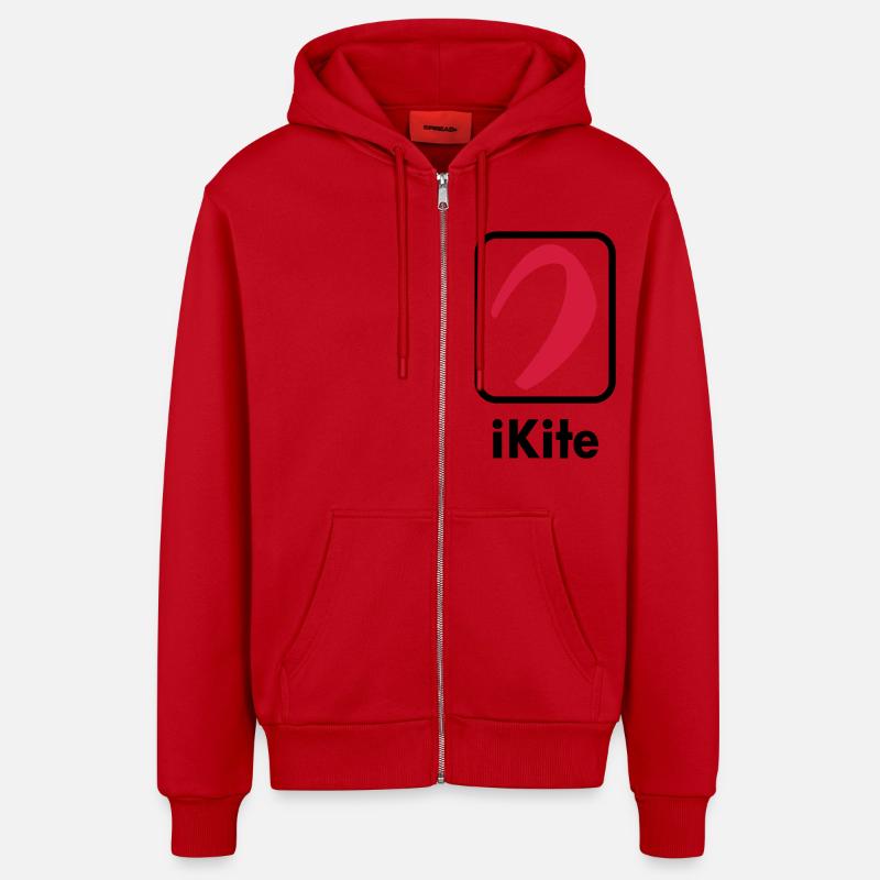 i_kite_kite_vec_2 en - Organic Relaxed Hooded Jacket Made in EU - red