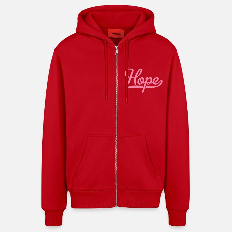 Hope - Veste à capuche bio décontractée fabriquée en UE - rouge