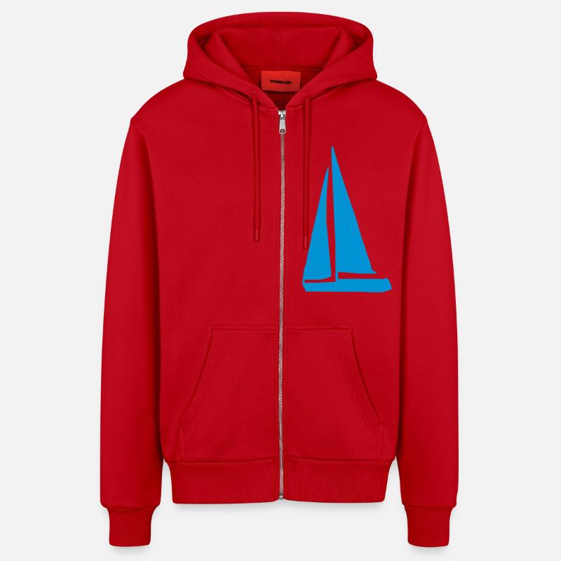 Design amusant pour les marins - Veste à capuche bio décontractée fabriquée en UE - rouge