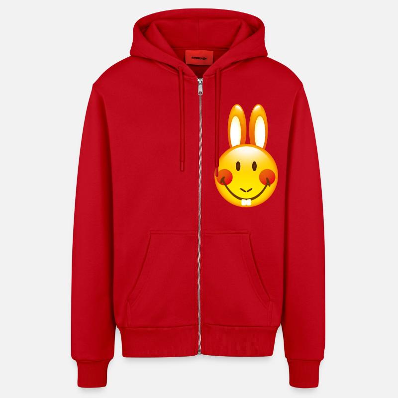 Smiley Bunny - Organic Relaxed hupparitakki Made in EU - punainen