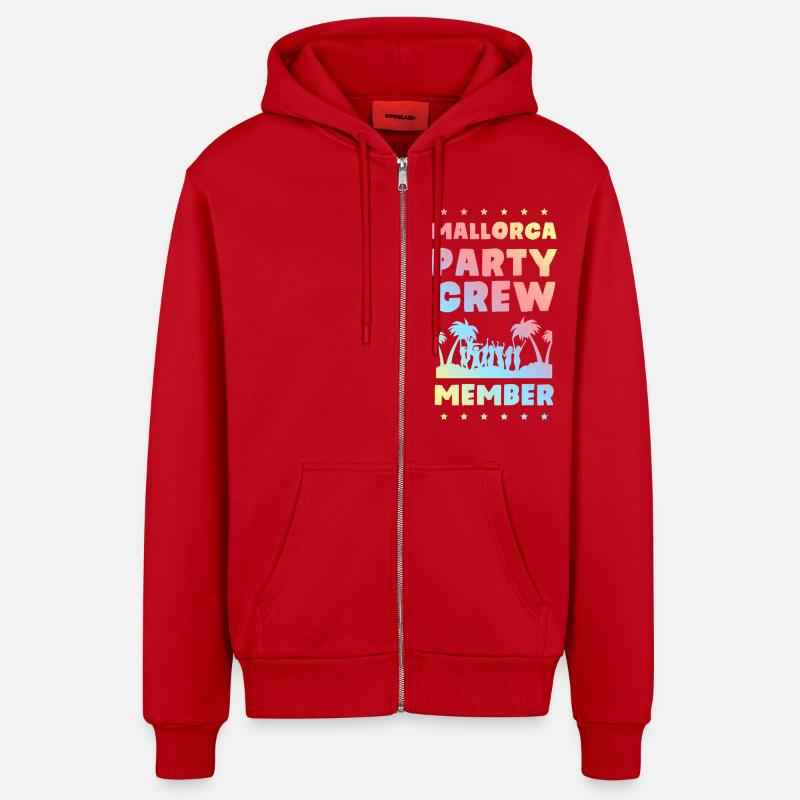 Mallorca Party Crew - Veste à capuche bio décontractée fabriquée en UE - rouge