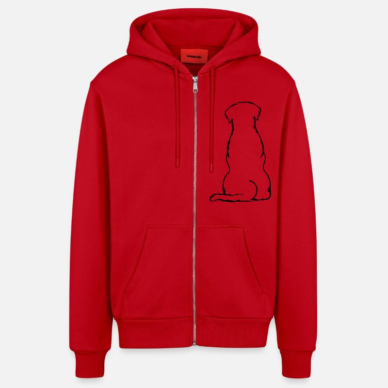 Labbi_sitzend_Back - Organic Relaxed Kapuzenjacke Made in EU - Rot
