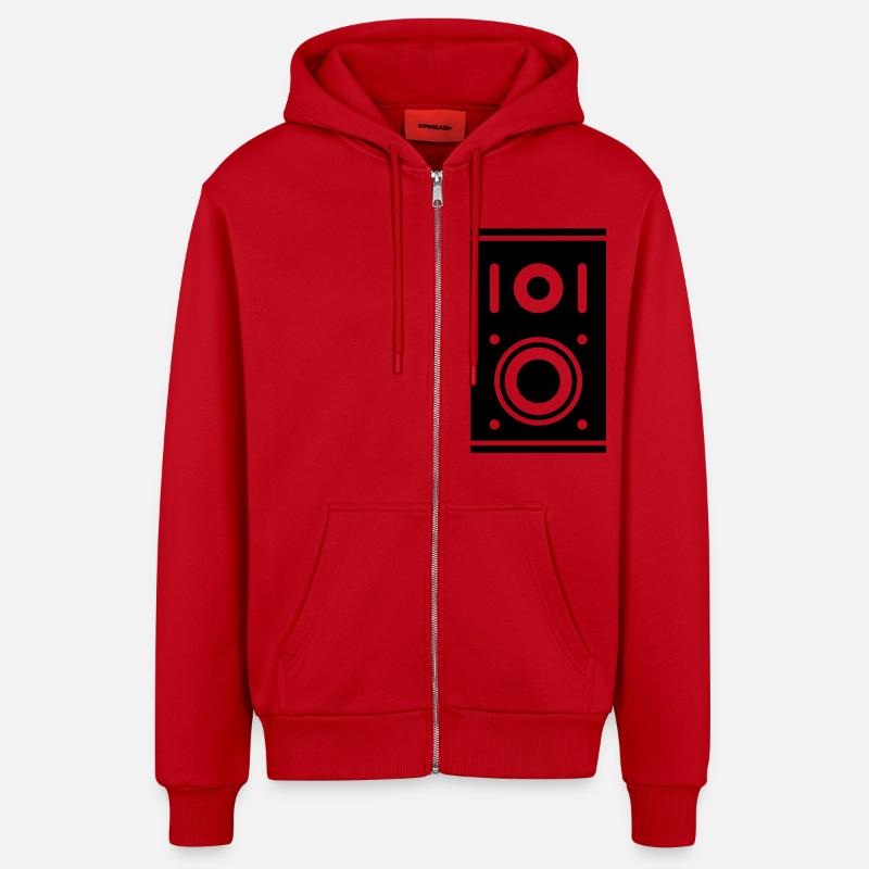 music_speaker_box_pi1 - Veste à capuche bio décontractée fabriquée en UE - rouge