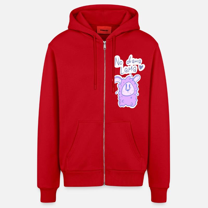 Lama2 - Veste à capuche bio décontractée fabriquée en UE - rouge