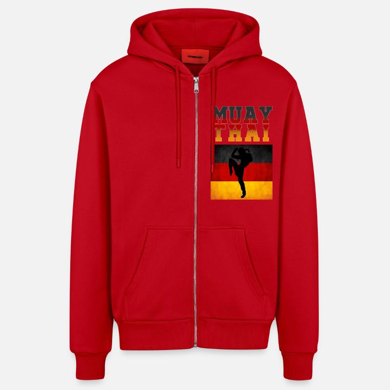 Muay Thai Germany - Organic Relaxed Kapuzenjacke Made in EU - Rot