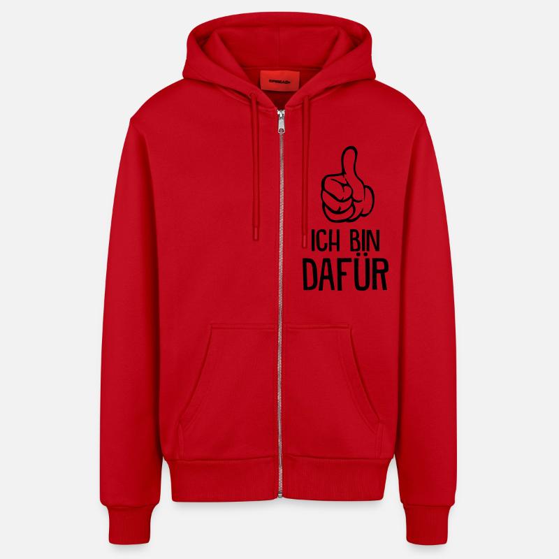 Ich bin dafür! - Organic Relaxed Kapuzenjacke Made in EU - Rot