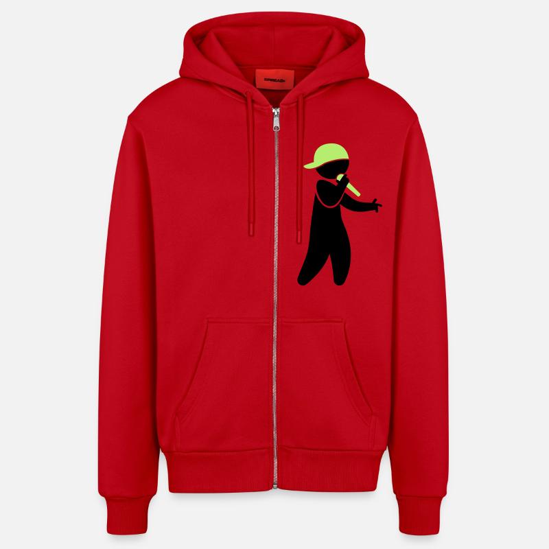 Hiphop Rapper (2c)++2013 - Veste à capuche bio décontractée fabriquée en UE - rouge